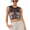 OUT OF THIS GALAXY MESH TOP -helmut shop out of this galaxy mesh top black 1 1 c1