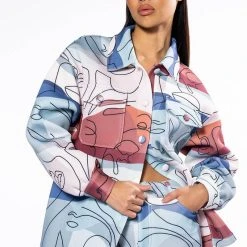 OVERSIZED PRINTED BUTTON DOWN -helmut shop oversized printed button down multi 2 2