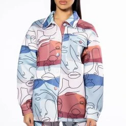 OVERSIZED PRINTED BUTTON DOWN -helmut shop oversized printed button down multi 4 4