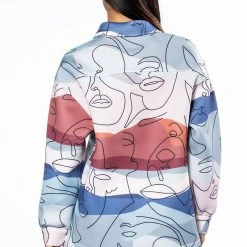 OVERSIZED PRINTED BUTTON DOWN -helmut shop oversized printed button down multi 6 6