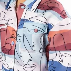 OVERSIZED PRINTED BUTTON DOWN -helmut shop oversized printed button down multi 7 7