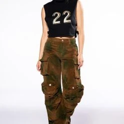 NOTHING BUT CORDUROY CARGO PANTS IN BROWN MULTI -helmut shop ozuna corduroy cargo pants brown multi 2 2