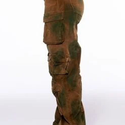 NOTHING BUT CORDUROY CARGO PANTS IN BROWN MULTI -helmut shop ozuna corduroy cargo pants brown multi 4 4