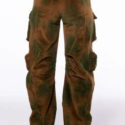 NOTHING BUT CORDUROY CARGO PANTS IN BROWN MULTI -helmut shop ozuna corduroy cargo pants brown multi 5 5