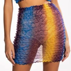 PALOMA TEXTURED MINI SKIRT -helmut shop paloma textured mini skirt blue multi 2 2