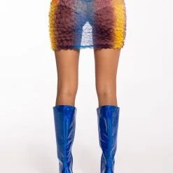 PALOMA TEXTURED MINI SKIRT -helmut shop paloma textured mini skirt blue multi 8 8