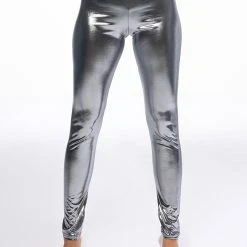 PAPARAZZI SHINE TIE FRONT TOP AND LEGGING SET -helmut shop paparazzi shine tie front top and legging set silver 5 5