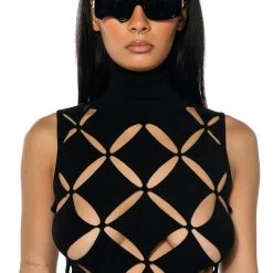 PARALLEL DIMENSION SLEEVELESS TURTLENECK -helmut shop parallel dimension sleeveless turtleneck black 3 3
