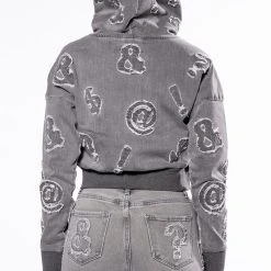 PATCH DETAIL SOFT DENIM HOODIE -helmut shop patch detail soft denim hoodie grey 6 6