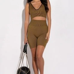 PAXTON GREEN LIGHT V NECK BRALETTE -helmut shop paxton green light v neck bralette brown multi 3 3