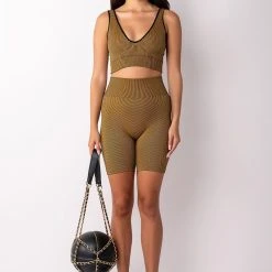 PAXTON GREEN LIGHT V NECK BRALETTE -helmut shop paxton green light v neck bralette brown multi 8 8