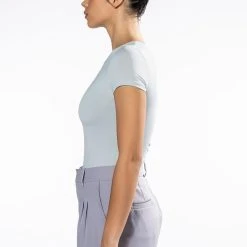 PAXTON NEW CLASSIC CREW NECK SHORT SLEEVE BODYSUIT -helmut shop paxton new classic crew neck short sleeve bodysuit light grey 4 4