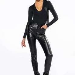 PAXTON NEW CLASSIC LONG SLEEVE DEEP V BODYSUIT -helmut shop paxton new classic long sleeve deep v bodysuit black 3 3 c1