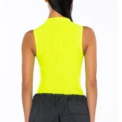PAXTON SLEEVELESS MESH BODYSUIT -helmut shop paxton sleeveless mesh bodysuit lime 6 6
