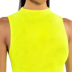 PAXTON SLEEVELESS MESH BODYSUIT -helmut shop paxton sleeveless mesh bodysuit lime 7 7