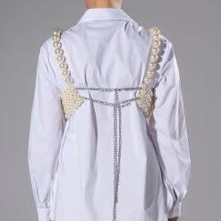 PEARLS OF WISDOM CROP BRALETTE 12 PEARLS OF WISDOM CROP BRALETTE -helmut shop pearls of wisdom crop bralette white 5 5