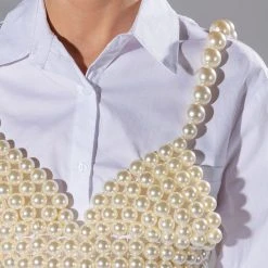 PEARLS OF WISDOM CROP BRALETTE 13 PEARLS OF WISDOM CROP BRALETTE -helmut shop pearls of wisdom crop bralette white 6 6