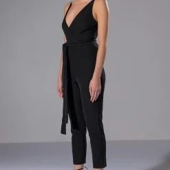 PERFECT FIT SLEEVELESS BELTED JUMPSUIT 8 PERFECT FIT SLEEVELESS BELTED JUMPSUIT -helmut shop perfect fit sleeveless belted jumpsuit black 2 2
