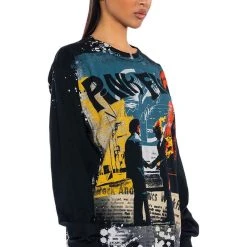 PINK FLOYD LONG SLEEVE GRAPHIC BAND TEE -helmut shop pink floyd long sleeve graphic band tee black multi 2 2