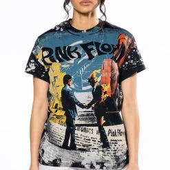 PINK FLOYD SPLATTER GRAPHIC TSHIRT -helmut shop pink floyd splatter graphic tshirt black multi 4 4 c1