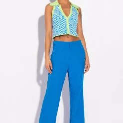 PLAY IT AGAIN CROPPED COLLARED TOP -helmut shop play it again cropped collared top green multi 2 2 c1