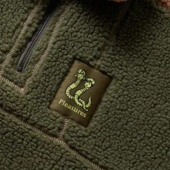 Pleasures REWIND QUARTER ZIP -helmut shop pleasuresREWINDQUARTERZIPGREENSP22F021 3