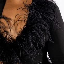 PLUS COME ON BABY FEATHER CROP BLAZER -helmut shop plus come on baby feather crop blazer black 7 7