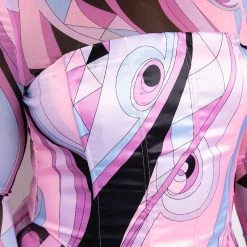 PLUS MIXED SWIRL SATIN CORSET -helmut shop plus mixed swirl satin corset pink multi 6 6