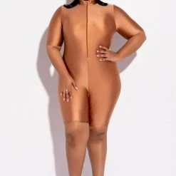 PLUS ON MY TIME MOCK NECK ROMPER -helmut shop plus on my time mock neck romper mauve 3 3