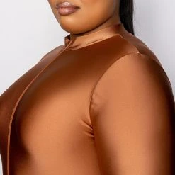 PLUS ON MY TIME MOCK NECK ROMPER -helmut shop plus on my time mock neck romper mauve 7 7