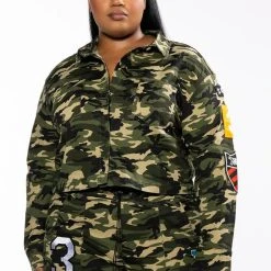 PLUS WHATEVER CAMO BOMBER JACKET -helmut shop plus whatever camo bomber jacket green camo 4 4
