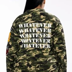 PLUS WHATEVER CAMO BOMBER JACKET -helmut shop plus whatever camo bomber jacket green camo 7 7