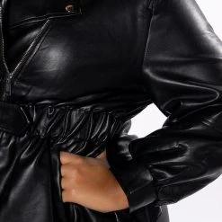 PLUS YOKO PEPLUM BELTED MOTO JACKET -helmut shop plus yoko peplum belted moto jacket black 6 6