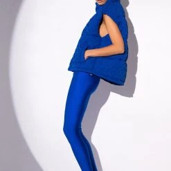 PLUSH WOVEN OVERSIZED PUFFER VEST -helmut shop plush woven oversized puffer vest blue 3 3