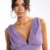 POISED SLEEVELESS V NECK PEPLUM BLOUSE -helmut shop poised sleeveless v neck peplum blouse purple 1 1