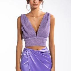 POISED SLEEVELESS V NECK PEPLUM BLOUSE -helmut shop poised sleeveless v neck peplum blouse purple 4 4