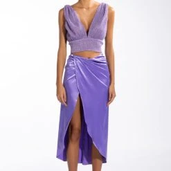 POISED SLEEVELESS V NECK PEPLUM BLOUSE -helmut shop poised sleeveless v neck peplum blouse purple 8 8