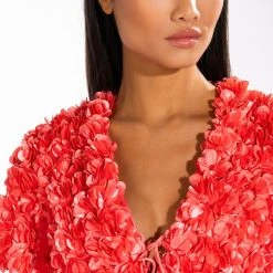 POISON PARADISE SHORT SLEEVE TIE FRONT TOP -helmut shop poison paradise short sleeve tie front top pink 6 6