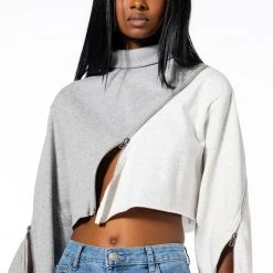 POLLY COLORBLOCK PULLOVER -helmut shop polly colorblock pullover grey multi 2 2