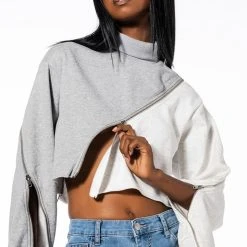 POLLY COLORBLOCK PULLOVER -helmut shop polly colorblock pullover grey multi 3 3