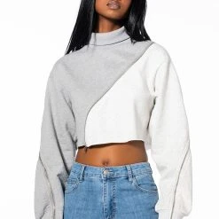 POLLY COLORBLOCK PULLOVER -helmut shop polly colorblock pullover grey multi 5 5