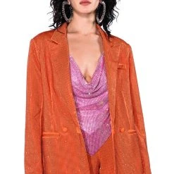POP STAR SHINE BRIGHT RHINESTONE HOT SHORT IN ORANGE -helmut shop pop star shine bright rhinestone hot short in orange orange 9 9 c1