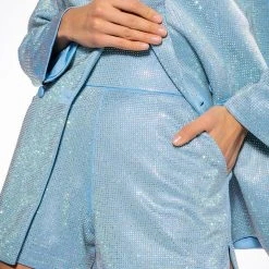 POP STAR SHINE BRIGHT RHINESTONE HOT SHORT IN LIGHT BLUE -helmut shop pop star shine bright rhinestone hot short light blue 2 2
