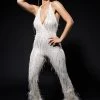 PRINCESS GENOVIA FEATHER DETAIL JUMPSUIT -helmut shop princess genovia feather detail jumpsuit champagne 1 1