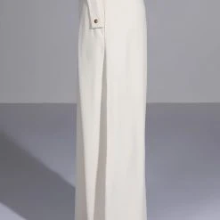 PROVE IT BUCKLE DETAIL WIDE LEG TROUSER -helmut shop prove it buckle detail wide leg trouser cream 5 5