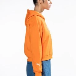 PUMA BMW WOMENS LOGO HOODIE -helmut shop puma bmw womens logo hoodie orange 4 4 c1