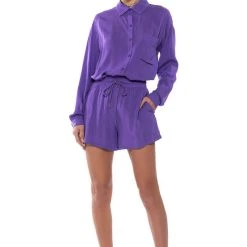 PURPLE RAIN DRAWSTRING SHORT -helmut shop purple rain drawstring short purple 4 4