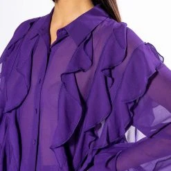 PURPLE RAIN LONG BLOUSE -helmut shop purple rain long blouse purple 6 6