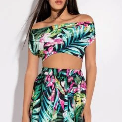 QUALITY TIME FLORAL HALTER TOP -helmut shop quality time floral halter top black multi 2 2