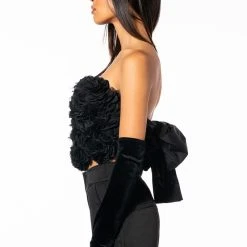 QUEEN OF SPADES BOW DETAIL TUBE BLOUSE -helmut shop queen of spades bow detail tube blouse black 5 5